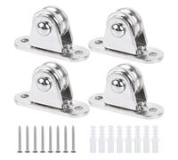 Nudiuhis Pulley Block 1Inch Stainless Steel Mini Duplex Pulley Set Roller Frictionless Silent Wheel Heavy Duty Fixed Pulley Set - 1 Set