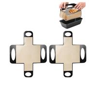 Nudiuhis Reusable 2-Pack Silicone Bread Sling with Loaf Pan Liner and Lifters, Food-Grade, 4 Handles