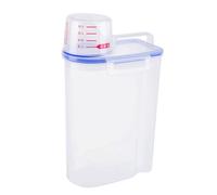 Nudiuhis Rice Airtight Storage Container Rice Storage Bin Cereal Dry Food Flour Bin Laundry Powder Detergent Case with Pour Mouth Transparent