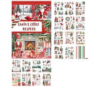 Nudiuhis Scrapbooking Stickers Kit Scrapbooking Ledger Decorative Sticker Material Kit Vintage Christmas Patterns Craft Tool B