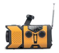 Nudiuhis Solar Hand Crank Radio Solar Radio with LED Flashlight Portable AM/FM/NOAA Weather Radio with 2000mAh Mobile Power Phone Charger