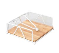 Nudiuhis Solid Wood Tissue Holder Gold Metal Napkin Tissue Case for Hotel Restaurant Decoration,C