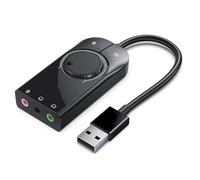 Nudiuhis Sound Card USB Audio Interface External 3.5mm Microphone Audio Adapter Soundcard for PC Headphone USB Sound Adapter