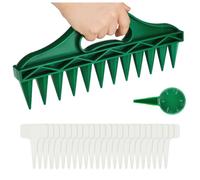 Nudiuhis Sowing Seeds Dispenser Set,12 Holes Seed-in Soil Planter and Soil Spacer for Planting Seeds with 24 Pcs Plant Labels Easy Install Easy to Use