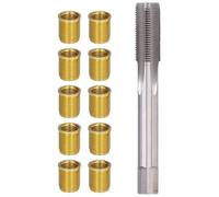 Nudiuhis Spark Plug Thread Repair Tools, M12x1.25 Thread Inserts + M14x1.25 Tap Metal Spark Plug Thread Hole Repair Tools
