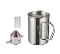 Nudiuhis Stainless Steel Camping Mug with Lid, Camping Coffee Cup with Foldable Handle for Hiking Travelling (500ml)