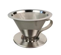Nudiuhis Stainless Steel Coffee Dripper Handle Coffee Filter with Base Paperless Filter Coffee Filter Tea Filter