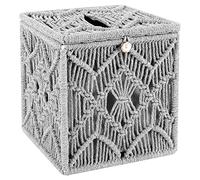 Nudiuhis Tissue Box Cover Boho Decor Square Paper Tissue Holder Napkin Tissues Organizer for Home Office