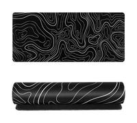 Nudiuhis Topographic Mouse Pad, Large XL Full Desk Mouse Mat, 35.03 x 15.74 inch, Black