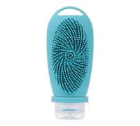 Nudiuhis Travel-Friendly Silicone Bottles with Cleansing Brush - Portable Shampoo and Lotion Containers, C