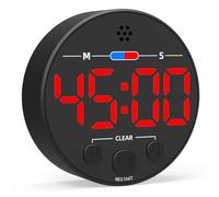 Nudiuhis Visual Digital Timer with LED Display - Ideal for Kitchen, Classroom, Productivity, Kids - Magnetic, Loud Alarm Red