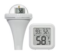 Nudiuhis Wireless Pool Thermometer Set Outdoor Pool Temperature Sensor Indoor Humidity Monitor Water and Air Temp Readings