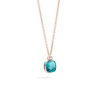 Nudo 18ct Rose & White Gold Blue Topaz & 0.08ct Diamond Pendant