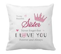 Nudoraw Cushion Covers Sister Christmas Gifts for Sister Adults Big Sisters Gifts for Little Girls Sisters Birthday Gift for Women New Home Gift for Women Valentines Pink Cushion Covers 45 x 45