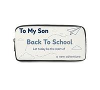 Nudoraw Gifts for Son Back to School Pencil Case, Son Gift from Mum Dad, Starting School First Day Gifts, Black Pen Case Fashion Design, Ideal for Teen College Supplies