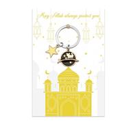 Nudoraw Keyring Ramadan Gifts for Women Ramadan Decorations Ramadans Gifts for Family Eid Gift for Women Muslim Islamic Gift for Girls Mothers Day Valentines Day Ramadans Sign Keychain with Cards