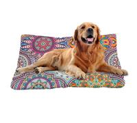 Nudoraw Small Dog Beds Washable,Cat Beds for Indoor Cats,Puppy Bed,Dog Mat for Cages,Rabbit Bed,Dogs Mattress for Crate,Cats Cushion,Dogs Pillow,Soft Cat Mats,Crate Mats,Mandala Boho Ethnic,24X18In