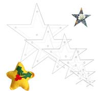 Nudorpn Acrylic Template | 6 Pieces Star Shape Craft Template | Precise Knitting Stencil Anti-Skid for Drawing Scrapbooking Binding and Cutting | Creative Projects