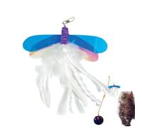 Nudorpn Cat Fishing Toy, Dragonfly Shaped Play Stick Accessories, Kitten Toy Stick, for Physical Training and Playing with Pet Kittens for Indoor and Outdoor Use as well as