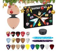 Nudorpn Christmas Countdown Wooden 24-Day Countdown Guitar Picks for Children Adults Teenagers Ukulele Players Seasonal Holidays Easter Halloween