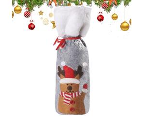 Nudorpn Christmas Wine Bottle Cloth Covers - Holiday Decoration with Drawstring | Wine Bottle Cover | for Wedding, Birthday, Travel, Party and New, Elk, Se référer au descriptif, Refer to description