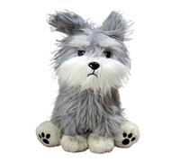Nudorpn Cuddly Toy Dog for Children, Realistic Plush Schnauzer Model, Cuddly Toy for Hugging as Decoration for Living Room, Children's Room and