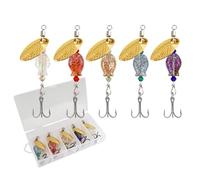 Nudorpn Fishing Lures Spinners - Freshwater Fishing Lures with Hooks - Vibrating Bait with Five Simulated Hooks for Outdoor Saltwater and Freshwater Adventures for Father Camping Men