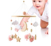 Nudorpn Mobile for the Baby Cot - Cradle Mobile with Music - Music Mobile Toy Portable Boho for 0-3 Babies Pram Decoration