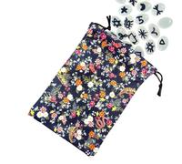 Nudorpn Tarot Fabric Bags - Drawstring Bag Floral Pattern, Tarot Card Holder Made of Composite Fleece for Hand Gift Bags, Option with 6 Floral Patterns