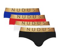 NUDUS Men's Bamboo Rayon 2 Pouches Underwear - Pack Of 4 Gift Box Briefs…, Briefs-b, M