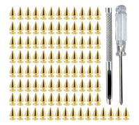 [NUEAYMS] 100pcs elegant cone spikes are perfect for customizing your denim jacket shoes and fashion accessories, perfect for everyday casual use jacket studs, フリーサイズ, As described, No Gemstones