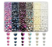 NUEAYMS 1890Pcs Changing Color Pearl Beads Set for Jewelry Making Elegant Spacer with Holes Round Spacer with Holes