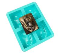 NUEAYMS 4 Holes Buddhas Portrait Silicone Human Face Molds Soap Resin Casting Cake Making Supplies