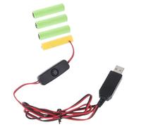 NUEAYMS 6V LR6 AA Battery AA Battery Eliminators Cable with Switches Replace 4Pcs 1.5V AA Batteries for LED Light 6v Battery Eliminators Aa USB Power Adapter