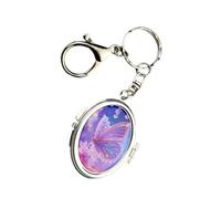 [NUEAYMS] Alloy Compact Looking Glass Keychain Charm, Including Magnified and Normal Face, Travel Makeup Gift Keychain, フリーサイズ