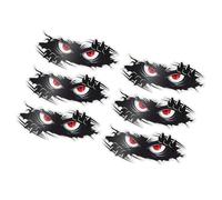 NUEAYMS Angry Eyes Car Decals Adhesive Black Red Artwork Set, 25cm