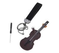 [NUEAYMS] Artistic Leather Violin and Guitar Keychain Unique Design Violin Ring Charm for Musicians and Fans, フリーサイズ