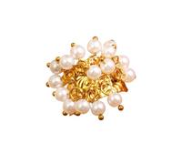 [NUEAYMS] Artistic Wire Crystal Pearl Ring Gift, As described in the description, No Gemstones