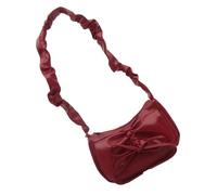 [NUEAYMS] Casual Pleated Adjustable Shoulder Bag, Novelty Bowknot Shape PU Leather Handbag Wallet, Unique Bowknot Shoulder Wallet for Women, red