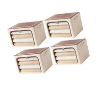 NUEAYMS Clothing Storage Boxes with Large Front Viewing Window Panel, B | Zippered Front Access for Direct Retrieval, Separate Top Opening, Clear