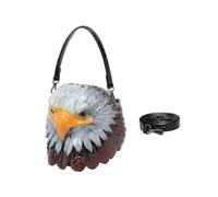 [NUEAYMS] Contemporary Owl Theme Messenger Bag PU Structured Shoulder Bag or Enough Storage Space White Head Owl Pu Leather Handbag for Daily Use, Braun