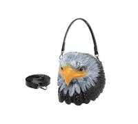 [NUEAYMS] Contemporary Owl Theme Messenger Bag PU Structured Shoulder Bag or Enough Storage Space White Head Owl Pu Leather Handbag for Daily Use, gray