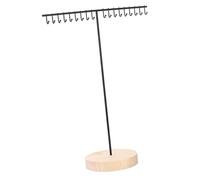 NUEAYMS Efficient Iron Necklace Hanging Stand Space Saving Iron Necklace Hanger with Wood Base for Private Jewelry Collection Boutique Display Rack
