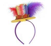 [NUEAYMS] Elastic Girl Hair Accessories Top Hat Headband Glitter Sequins for Kids Birthday Party