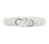 NUEAYMS Elegant Adjustable Waist Accessory Elegant Pearls Waist Belt with Rhinestones Accent Stylish Waistband Adornment Stylish Women Belt