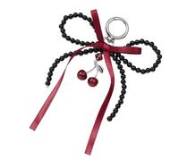 NUEAYMS Elegant Imitation Pearls Bowknot Purse Charm Fashionable Handbag Accessory, Black, 12.00 * 8.00 * 1.00