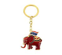 [NUEAYMS] Elephant Shape Keychain Symbolizes Joy and Good Luck Elephant Keychain with Fine Illustrations, フリーサイズ