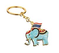 [NUEAYMS] Elephant Shape Symbol Joy and Good Luck Key Chain Key Ring Bag Accessory with Detailed Artwork Elephant Key Chain, フリーサイズ
