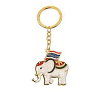 [NUEAYMS] Elephant Shape Symbol Joy and Good Luck Key Chain Key Ring Bag Accessory with Detailed Artwork Elephant Key Chain, フリーサイズ