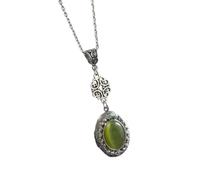 NUEAYMS Gothic Victorian Necklace with Vintage Gemstones Adjustable Clavicle Chain for Women and Girls Silver Alloy Necklace